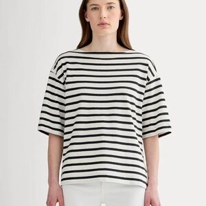Everlane Mariner Oversized Tee - Bone/Black Striped Short-Sleeve Tee